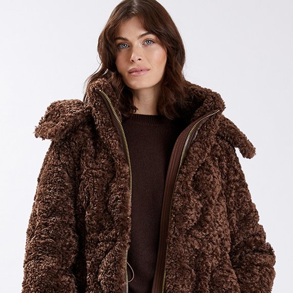 Nicole Benisti Brown Medium Sherpa Jacket